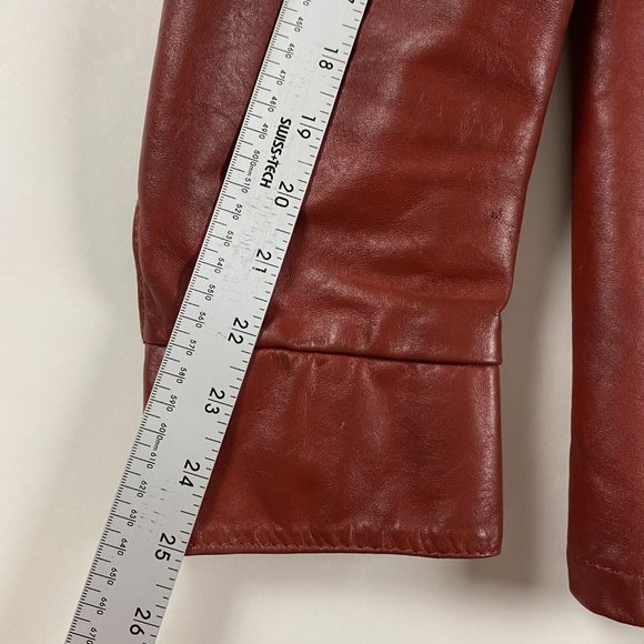 Men's Rust Leather Shirt Jacket - Picture 10 of 11